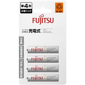（まとめ） FDK 富士通ニッケル水素電池 スタンダードタイプ 単4形 HR-4UTC（4B） 1パック（4本） 【×3セット】