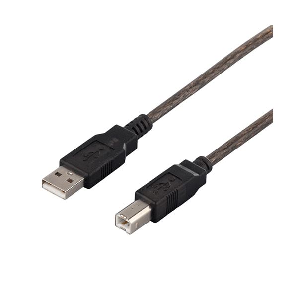 バッファローUSB2.0ケーブル（A to B） ブラックスケルトン 1.5m BSUAB215BS 1本