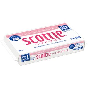 （まとめ） 日本製紙クレシアスコッティ ハンドタオル100 100組 1パック 【×10セット】