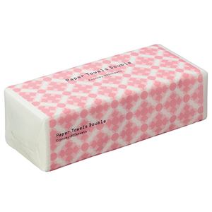 （まとめ） TANOSEEペーパータオル ダブルタイプ（エコノミー） 200組 1パック 【×10セット】
