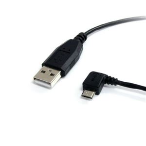 StarTech.com microUSB変換ケーブル 左向きL型 91cm USB A（オス）-microB（オス） ブラックUUSBHAUB3LA 1本