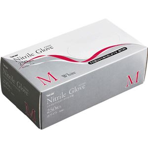 川西工業 ニトリル 使いきり手袋 粉なし M ホワイト #2060 1箱 (250枚) 使い捨て手袋 使い切り手袋