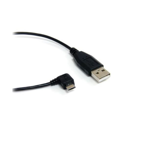 StarTech.com microUSB変換ケーブル 右向きL型 1.8m USB A（オス）ーUSB microB（オス）ブラック UUSBHAUB6RA 1本