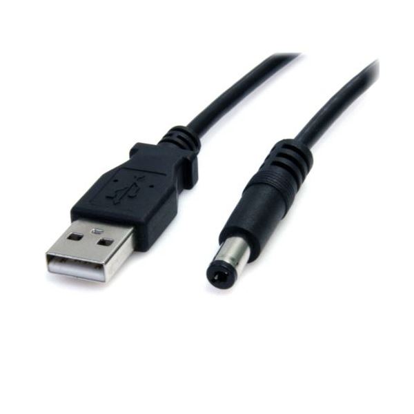 StarTech.com USB-5V DC電源供給ケーブル 2m DCプラグ（外形5.5m／内径2.1mm） ブラックUSB2TYPEM2M 1本