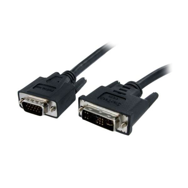 StarTech.com DVI-VGA変換ディスプレイモニターケーブル 3m DVI A-ミニD Sub15ピン オス／オスブラック DVIVGAMM3M 1本