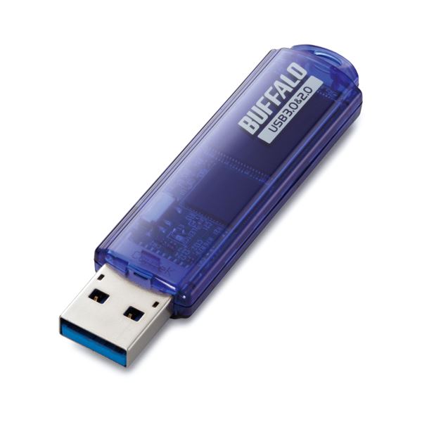 （まとめ） バッファローUSB3.0対応 USBメモリー スタンダードモデル 16GB ブルー RUF3-C16GA-BL 1個 【×3セット】