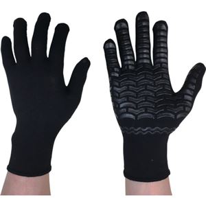 〔まとめ〕 勝星産業 FITゴムライナー ブラック L 008-B-L 1双 〔×5セット〕 使い捨て手袋 使いきり手袋