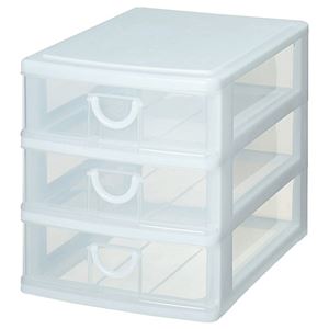 サンコープラスチック エルピス A4 浅型3段 ホワイト A-403 1台