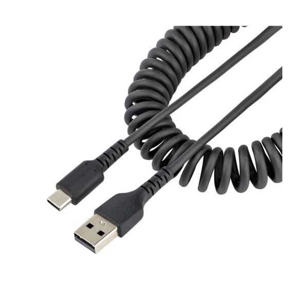 StarTech.com 高耐久USB A-USB Cケーブル 50cm コイル（伸縮）型／アラミド繊維補強R2ACC-50C-USB-CABLE 1本