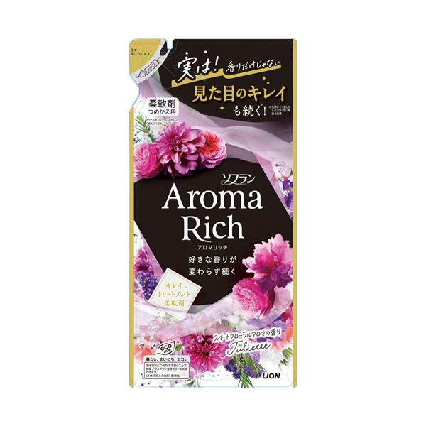 （まとめ） ライオン ソフランアロマリッチ ジュリエット つめかえ用 380mL 1パック 【×5セット】