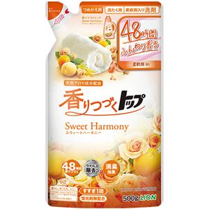 （まとめ） ライオン香りつづくトップ スウィートハーモニー つめかえ用 500g 1個 【×5セット】
