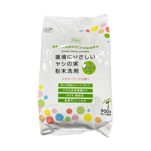 （まとめ） ジーエバー環境にやさしい ヤシの実粉末洗剤 漂白剤入り 900g 1パック 【×5セット】