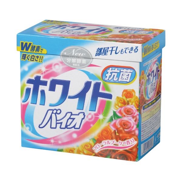 （まとめ） 日本合成洗剤ホワイトバイオ 抗菌 粉末洗剤 0.8kg 1個 【×5セット】