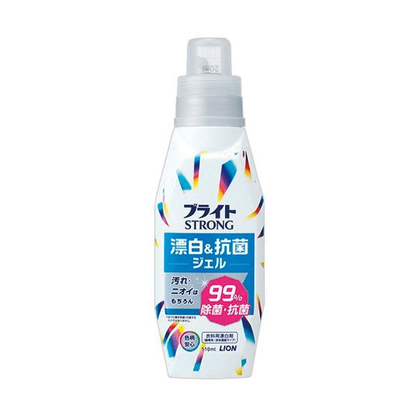 （まとめ） ライオン ブライトSTRONG 漂白＆抗菌ジェル 本体 510mL 1本 【×5セット】