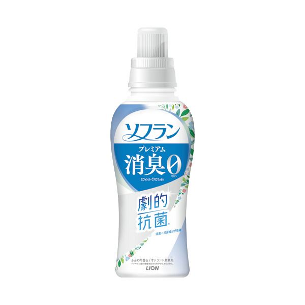 （まとめ） ライオン ソフランプレミアム消臭 ホワイトハーブアロマの香り 本体 510mL 1本 【×5セット】