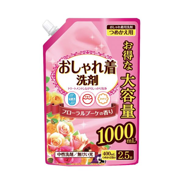 （まとめ） 日本合成洗剤おしゃれ着洗い 大容量詰替 1000mL 1パック 【×5セット】