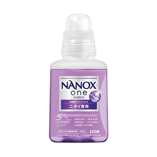 （まとめ） ライオンNANOX one ニオイ専用 本体 380g 1本 【×5セット】