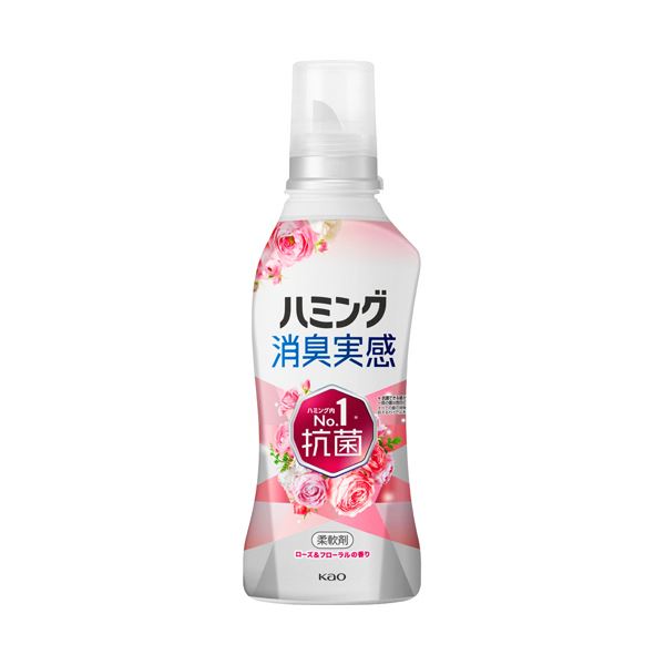 （まとめ） 花王 ハミング消臭実感 ローズ＆フローラルの香り 本体 510mL 1本 【×5セット】