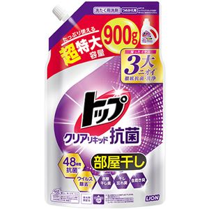 （まとめ） ライオン トップクリアリキッド抗菌 つめかえ用 超特大 900g 1個 【×5セット】