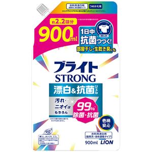 (まとめ) ライオン ブライトSTRONG 漂白&抗菌ジェル つめかえ用 900mL 1パック 【×3セット】