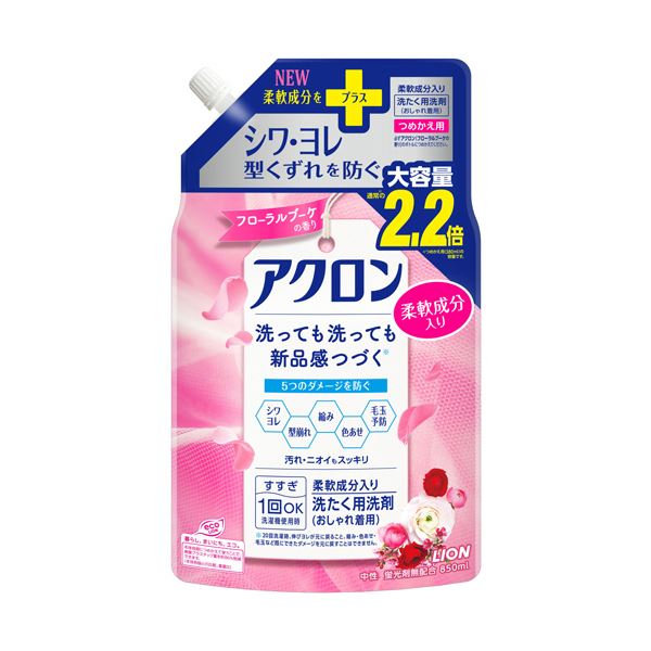 （まとめ） ライオン アクロンフローラルブーケの香り つめかえ用大 850mL 1パック 【×3セット】