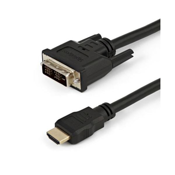 StarTech.com HDMI-DVI-D変換ケーブル HDMI（19ピン）-DVI-D（19ピン） オス／オス 1.5mブラック HDDVIMM150CM 1本