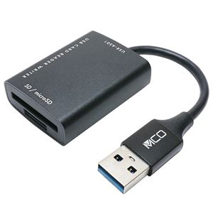 ナカバヤシ ミヨシSD／microSDカードリーダ・ライタ USB-A（USB3.2Gen1対応） ブラック USR-ASD1／BK 1個