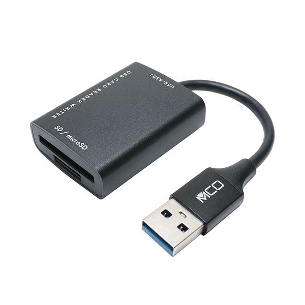 ナカバヤシ ミヨシSD／microSDカードリーダ・ライタ USB-A（USB3.2Gen1対応） ブラック USR-ASD1／BK 1個