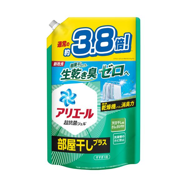 （まとめ） P＆Gアリエールジェル 部屋干しプラス つめかえ用 ウルトラジャンボ 1.48kg 1パック 【×2セット】