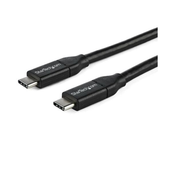 StarTech.com USB2.0 Type-Cケーブル 給電充電対応 TypeC（オス）-TypeC（オス） 1m ブラックUSB2C5C1M 1本