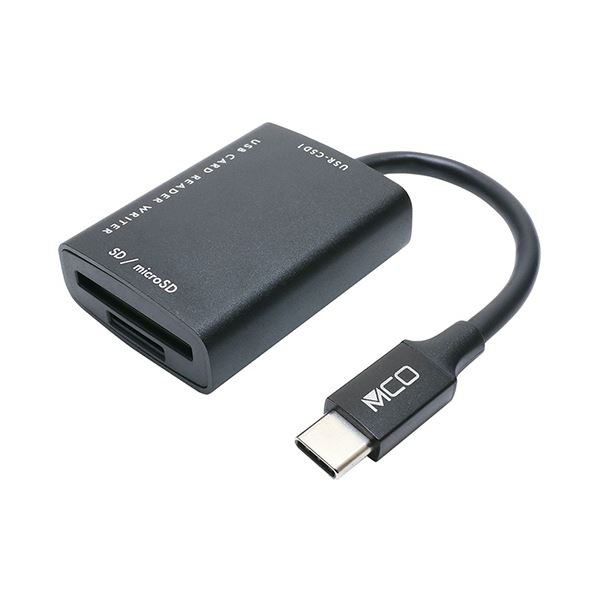 ナカバヤシ ミヨシSD／microSDカードリーダ・ライタ Type-C（USB3.2Gen1対応） ブラック USR-CSD1／BK 1個