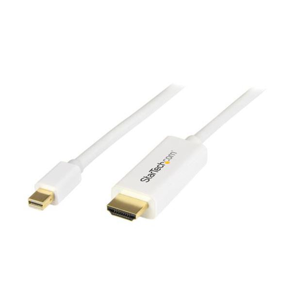 StarTech.com Mini DisplayPort-HDMI変換ケーブル 1m ホワイト MDP2HDMM1MW1本