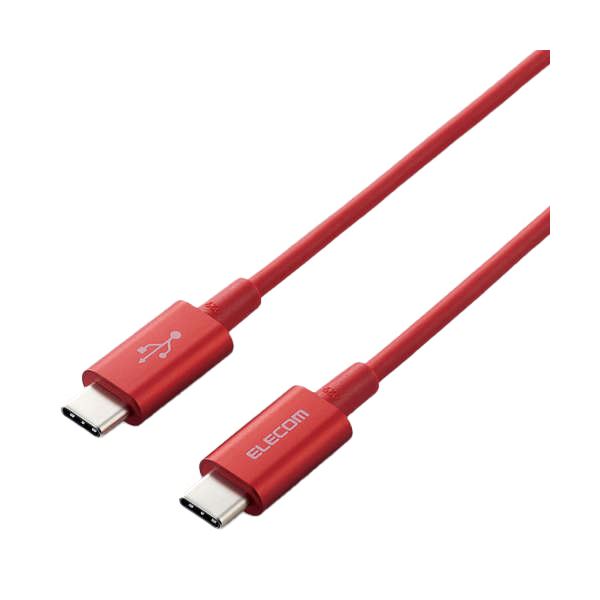 エレコムUSB2.0ケーブル（C-C、PD対応、耐久仕様） レッド 1.0m RoHS指令準拠（10物質） MPA-CCPS10PNRD1本