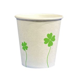 （まとめ） ファーストレイトペーパーカップ ロースタッキング仕様 四つ葉（グリーン） 90ml（3オンス） FR-5350 1パック（100個） 【×10セット】