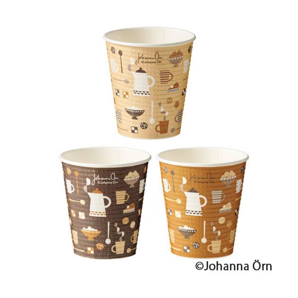 （まとめ） TANOSEEエンボスカップ Fika（フィーカ） 210mL（7オンス） 1パック（50個） 【×3セット】