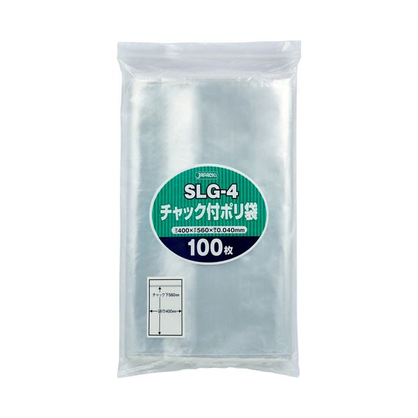 ジャパックスチャック付きポリ袋 SLサイズ SLG-4 1パック（100枚）