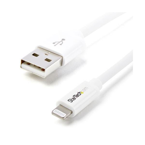 StarTech.com Lightning-USBケーブル 2m 8ピン（オス）-USB A（オス） ホワイト USBLT2MW1本