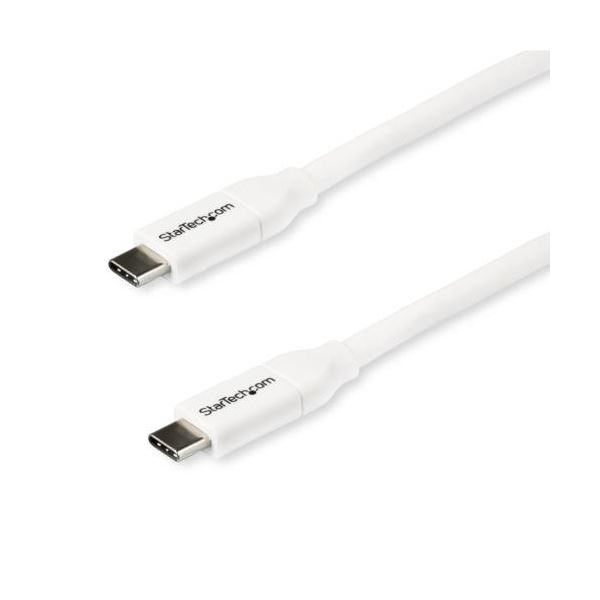 StarTech.com USB2.0 Type-Cケーブル 給電充電対応 TypeC（オス）-TypeC（オス） 2m ホワイトUSB2C5C2MW 1本