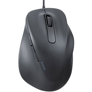 エレコム 静音有線マウス EX-G 5ボタン XLサイズ ブラック M-XGXL30UBSKBK 1個