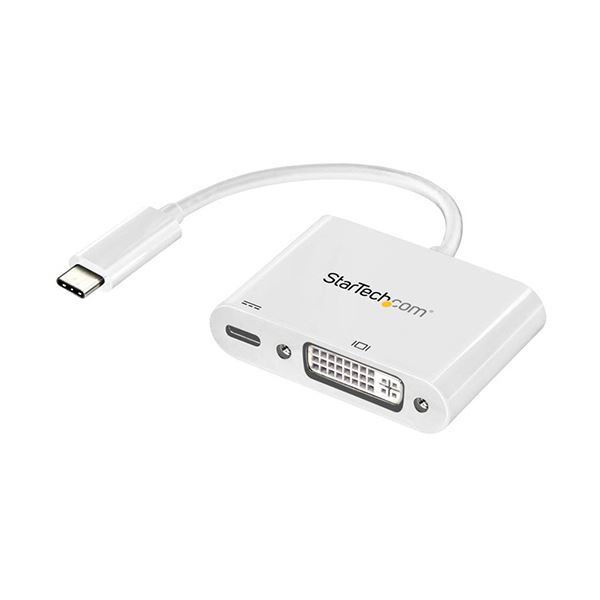 StarTech.com USB TypeC-DVI 変換ディスプレイアダプタ USB PD対応 1920×1200対応 ホワイトCDP2DVIUCPW 1個