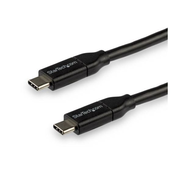 StarTech.com USB2.0 Type-Cケーブル 給電充電対応 TypeC（オス）-TypeC（オス） 3m ブラックUSB2C5C3M 1本