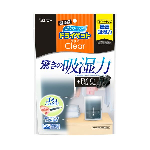 （まとめ） エステー備長炭ドライペットクリア 350ml 1個 【×5セット】