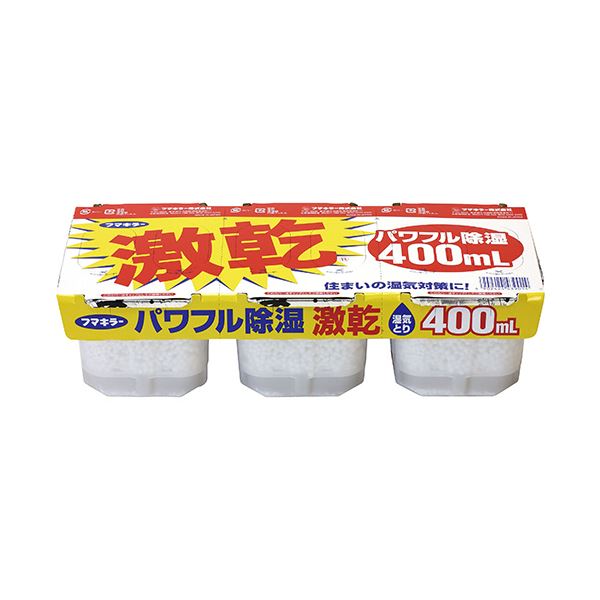 （まとめ） フマキラー 除湿剤激乾 400ml 1パック（3個） 【×5セット】