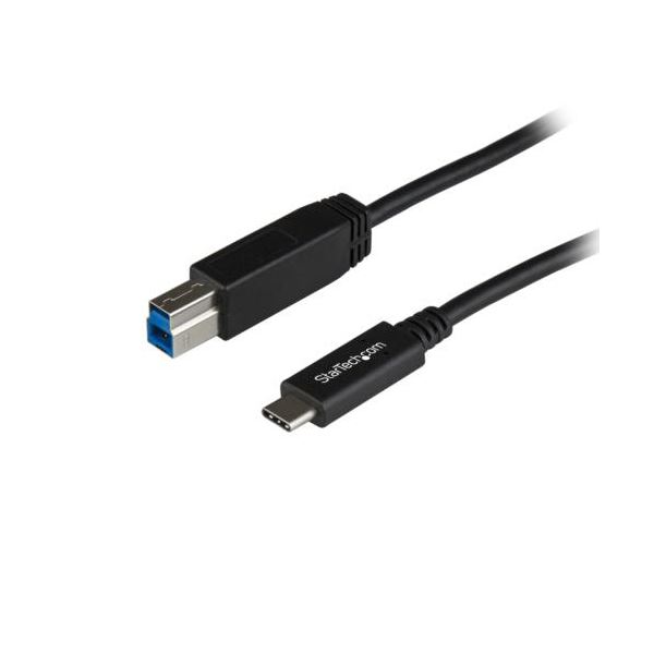 StarTech.com USB3.1ケーブル Type-Bオス（9ピン）-Type-Cオス（24ピン） ブラック 1mUSB31CB1M 1本