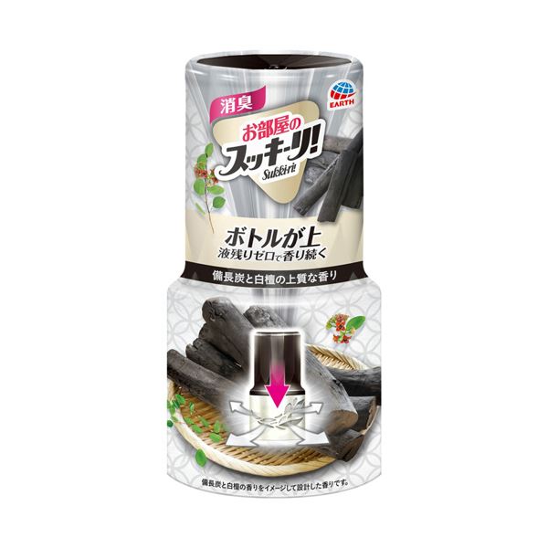 （まとめ） アース製薬お部屋のスッキーリ！ 備長炭と白檀 400mL 1個 【×5セット】