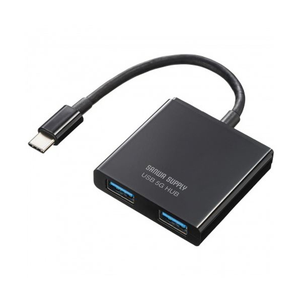 サンワサプライUSB Type-C ハブ（Aポート×2・Type-Cポート×1） ブラック USB-3TCP9BK 1個