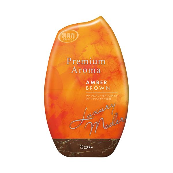 （まとめ） エステーお部屋の消臭力 Premium Aroma アンバーブラウン 400mL 1個 【×10セット】