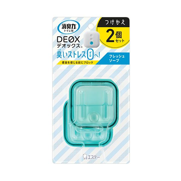 （まとめ） エステー 消臭力DEOX トイレ用 フレッシュソープ 付替用 6ml 1パック（2個） 【×2セット】