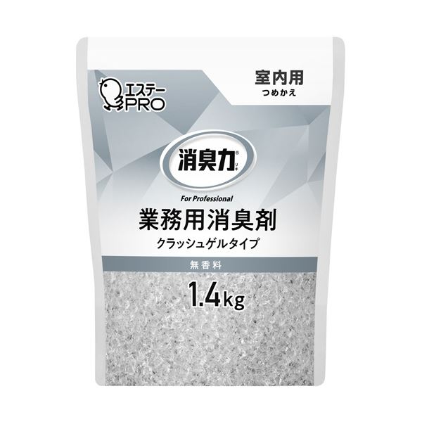 （まとめ） エステー 消臭力業務用消臭剤 クラッシュゲルタイプ 室内用 無香料 つめかえ用 1.4kg 1個 【×2セット】