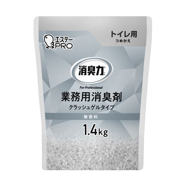 （まとめ） エステー 消臭力業務用消臭剤 クラッシュゲルタイプ トイレ用 無香料 つめかえ用 1.4kg 1個 【×2セット】